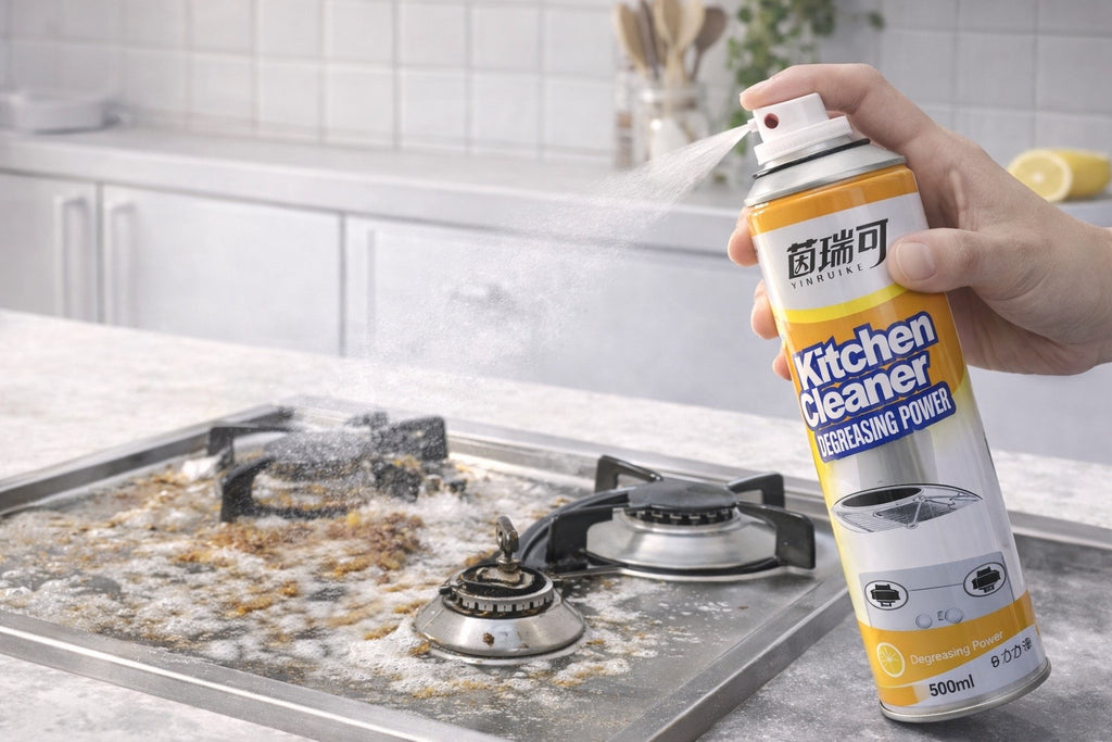 طقم تنظيف المطبخ لإزالة الدهون – 4 قطع - Kitchen Degreasing Cleaning Set – 4 Pieces