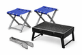 طقم شواء محمول قابل للطي مع كرسيين وماسك ستانلس | Portable Folding BBQ Set with 2 Chairs & Tongs