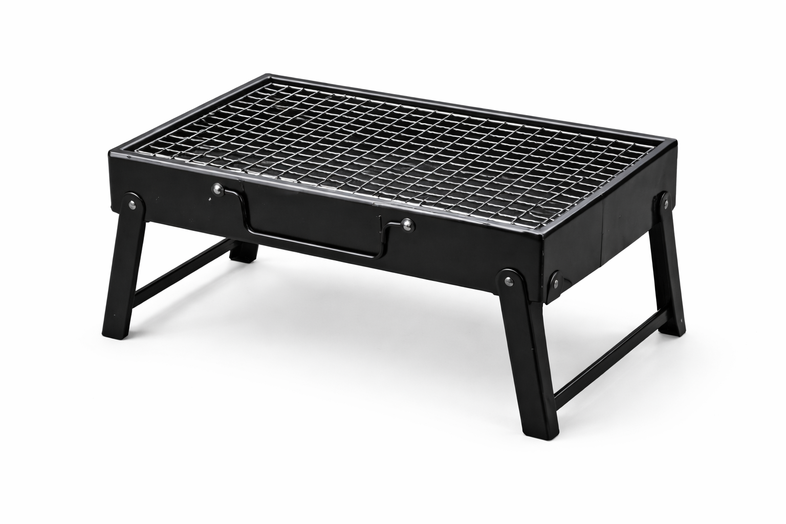 طقم شواء محمول قابل للطي مع كرسيين وماسك ستانلس | Portable Folding BBQ Set with 2 Chairs & Tongs